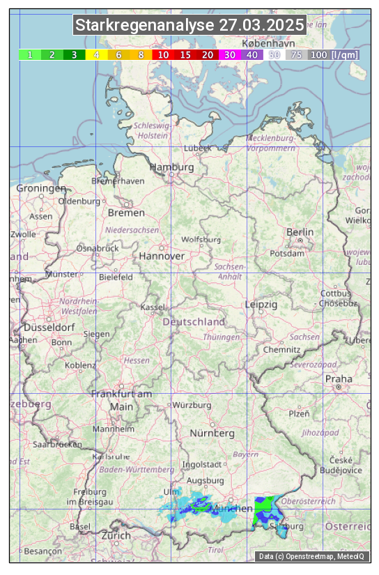 Karte mit Unwetteranalyse