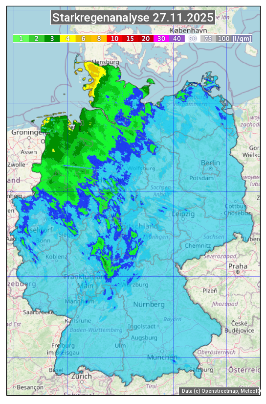 Karte mit Unwetteranalyse