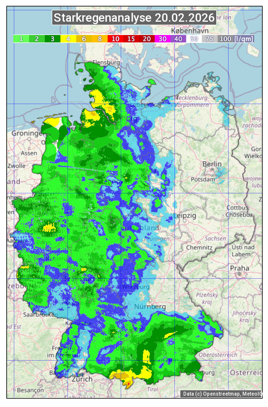 Karte mit Unwetteranalyse