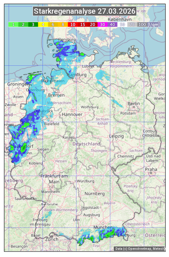 Karte mit Unwetteranalyse
