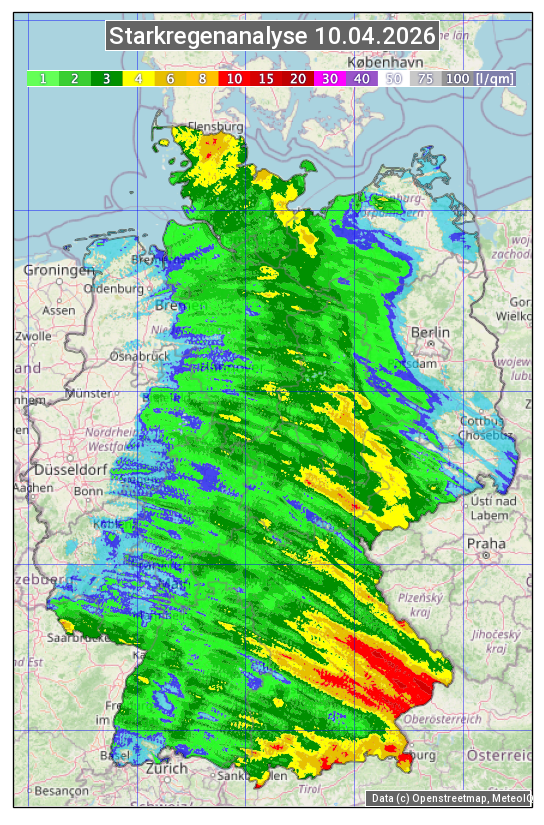 Karte mit Unwetteranalyse