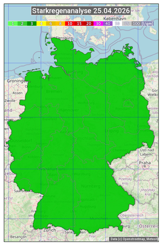 Karte mit Unwetteranalyse