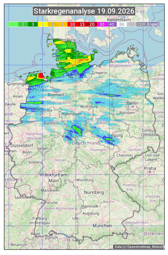 Karte mit Unwetteranalyse