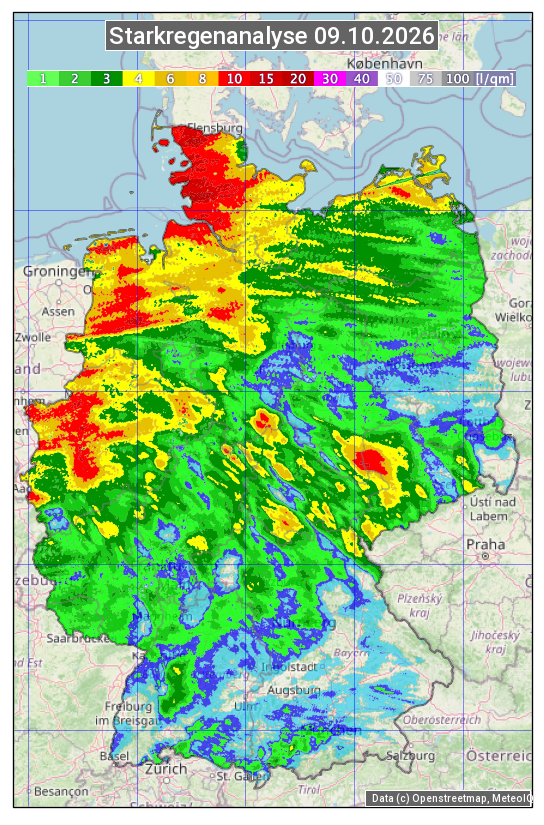 Karte mit Unwetteranalyse