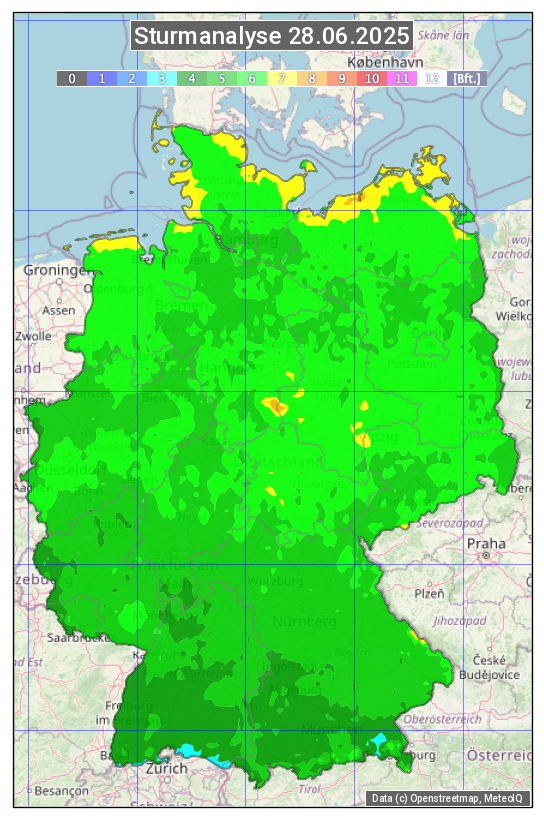 Karte mit Unwetteranalyse