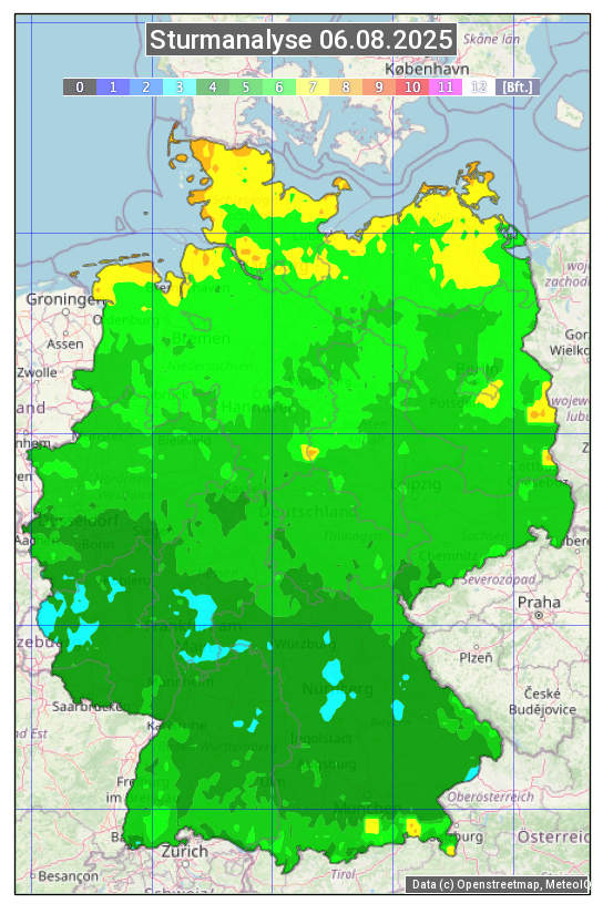 Karte mit Unwetteranalyse