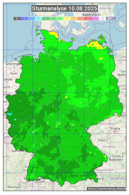 Karte mit Unwetteranalyse