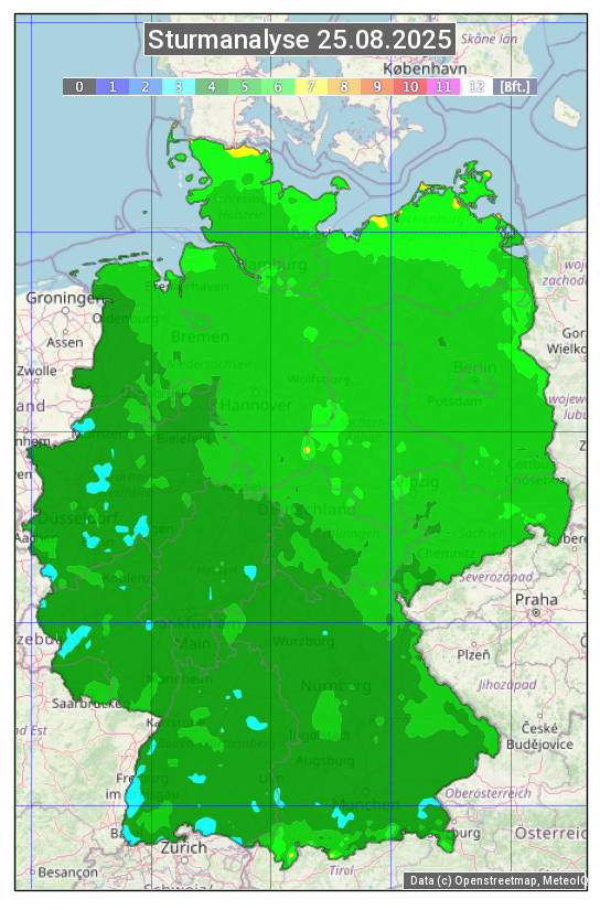 Karte mit Unwetteranalyse