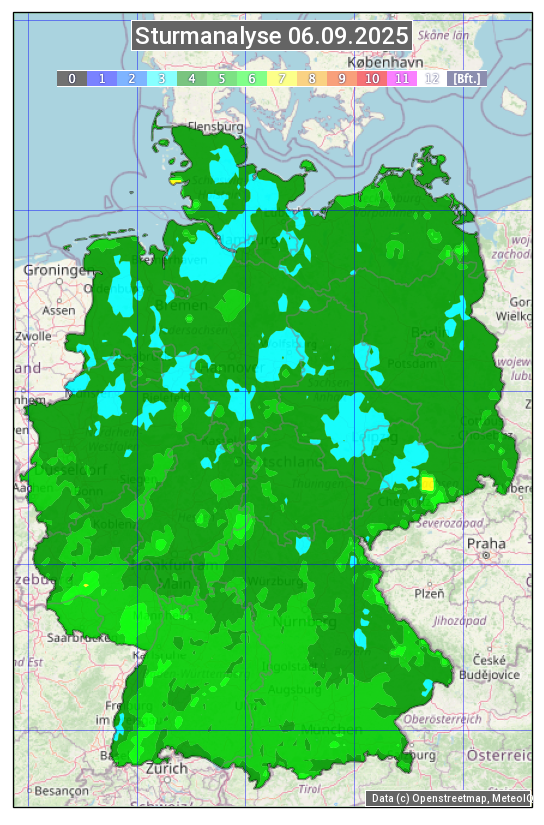Karte mit Unwetteranalyse