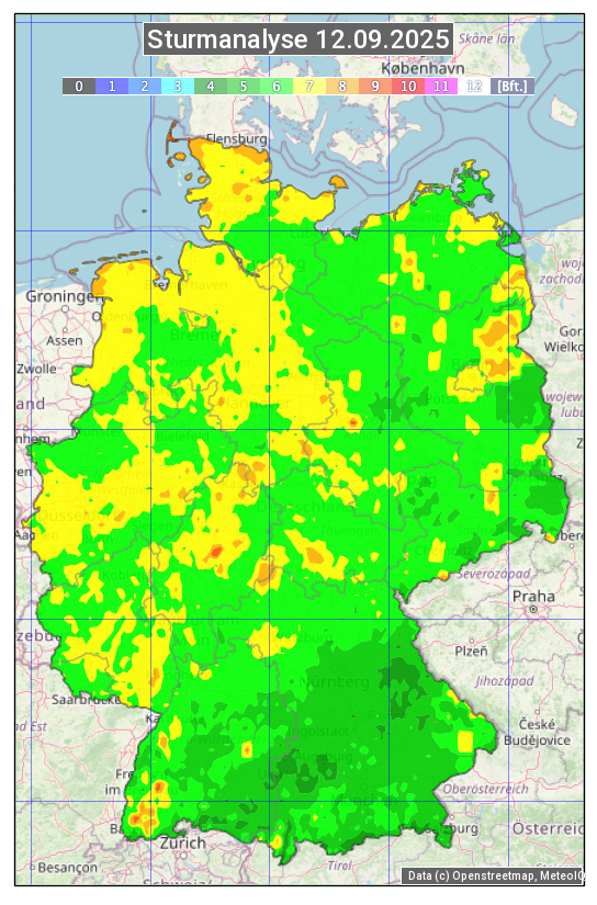 Karte mit Unwetteranalyse