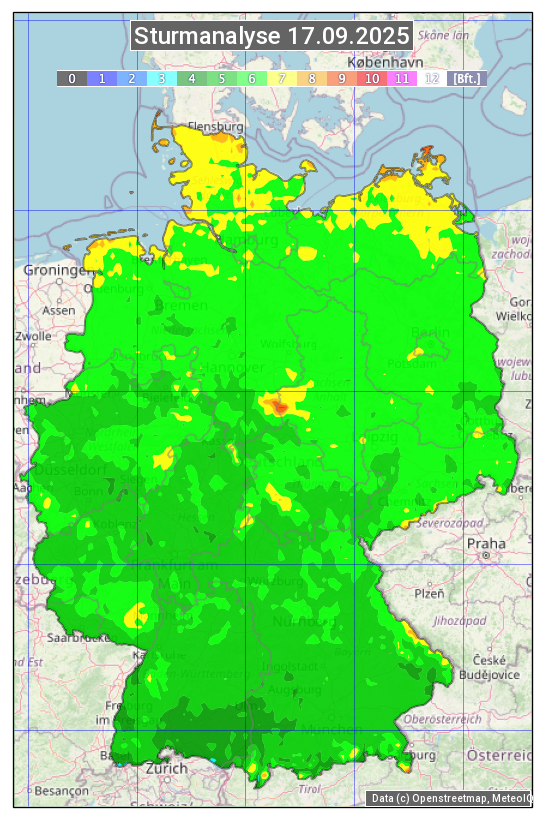 Karte mit Unwetteranalyse