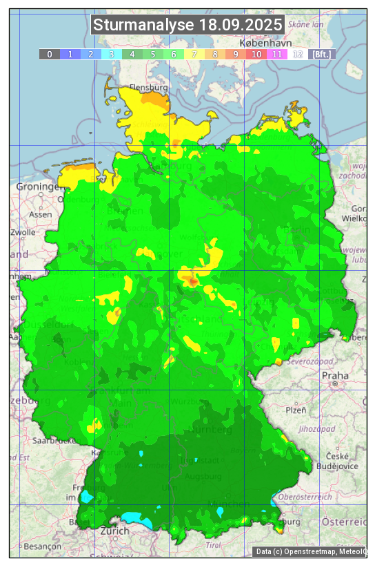 Karte mit Unwetteranalyse
