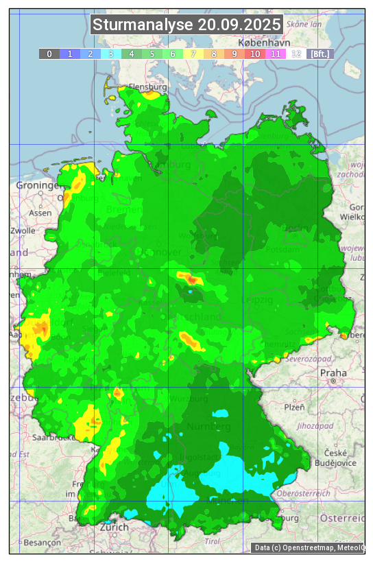 Karte mit Unwetteranalyse