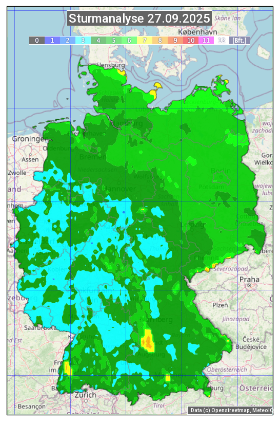 Karte mit Unwetteranalyse