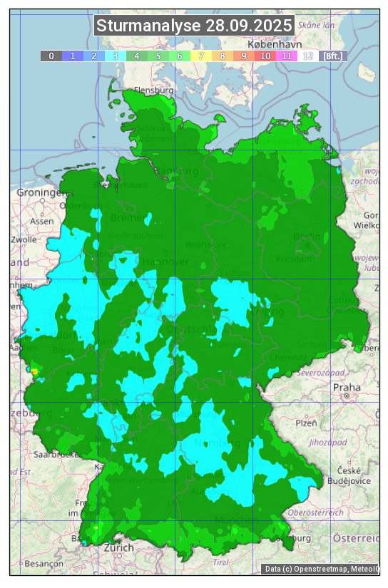Karte mit Unwetteranalyse