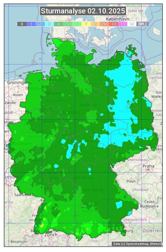 Karte mit Unwetteranalyse