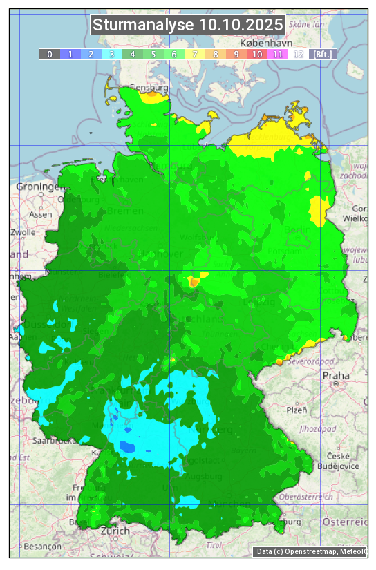 Karte mit Unwetteranalyse