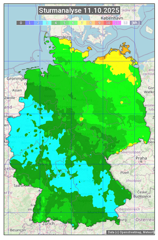 Karte mit Unwetteranalyse