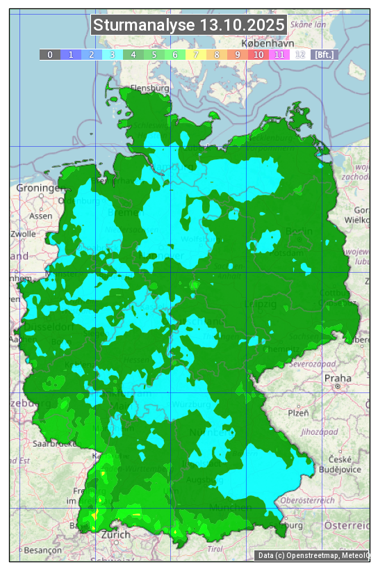 Karte mit Unwetteranalyse