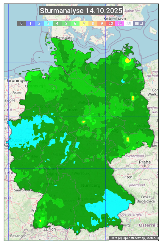 Karte mit Unwetteranalyse