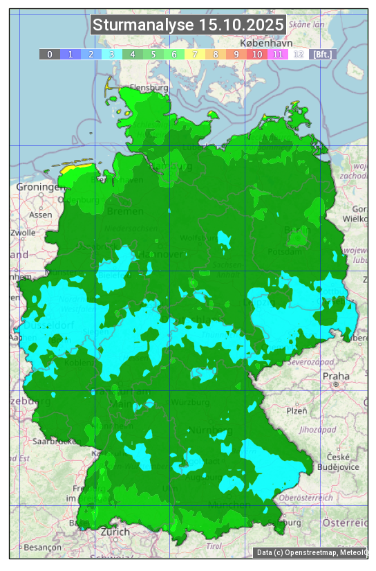 Karte mit Unwetteranalyse