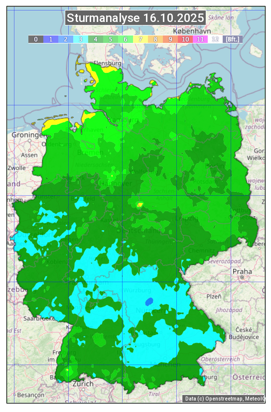 Karte mit Unwetteranalyse