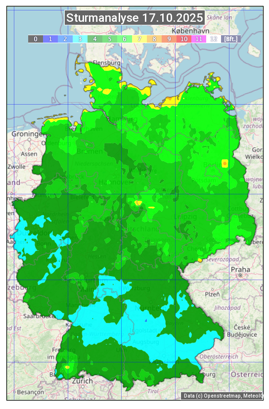 Karte mit Unwetteranalyse