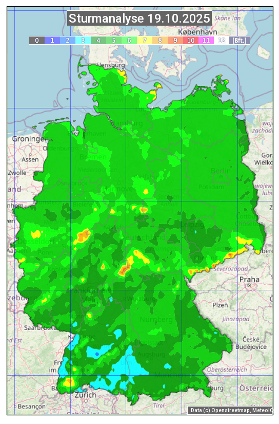 Karte mit Unwetteranalyse