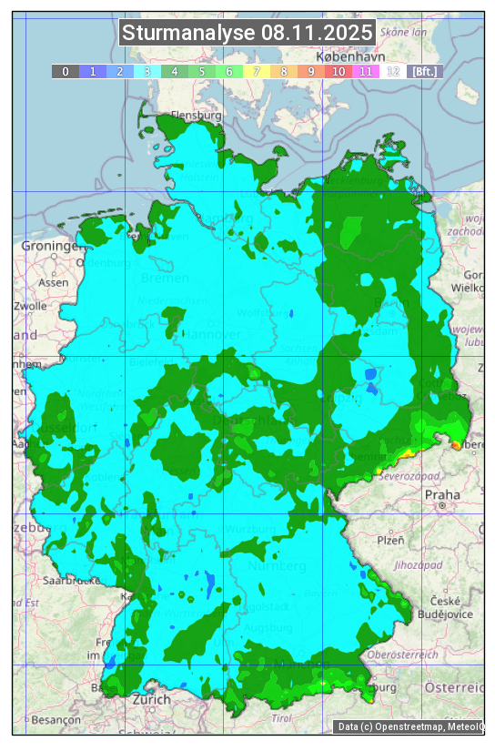 Karte mit Unwetteranalyse