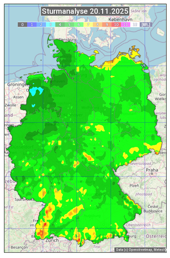 Karte mit Unwetteranalyse