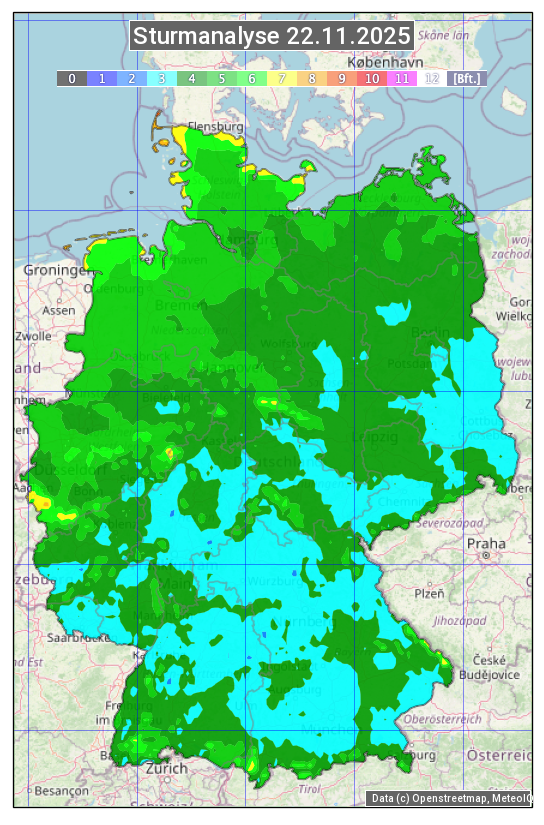 Karte mit Unwetteranalyse