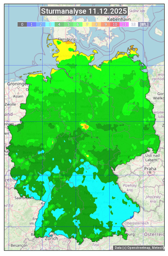 Karte mit Unwetteranalyse