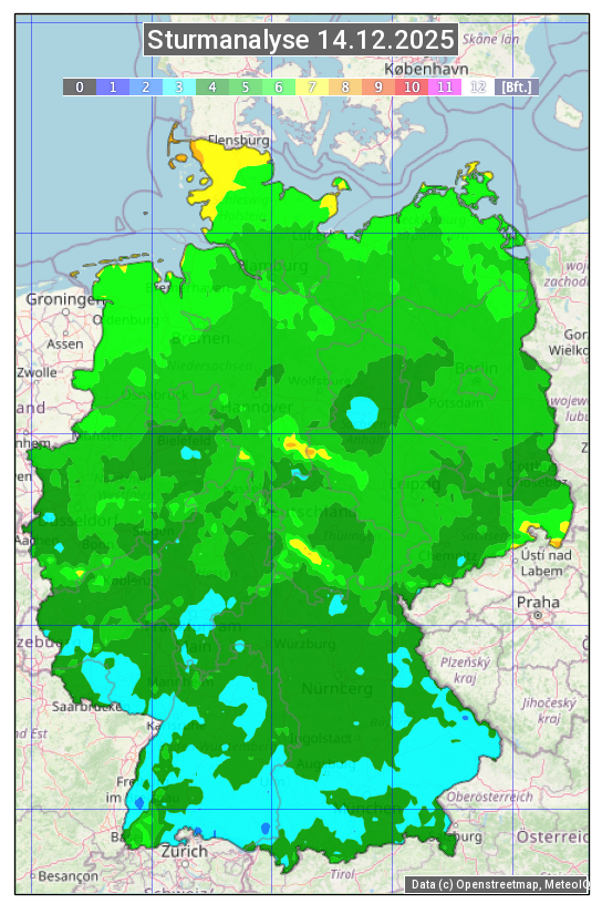 Karte mit Unwetteranalyse