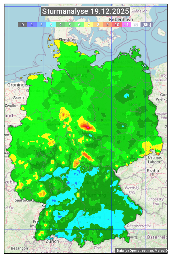 Karte mit Unwetteranalyse