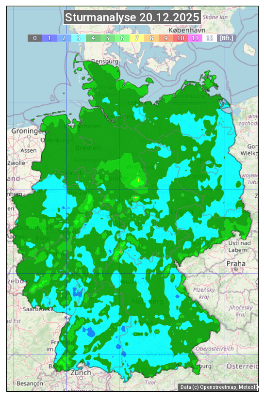Karte mit Unwetteranalyse
