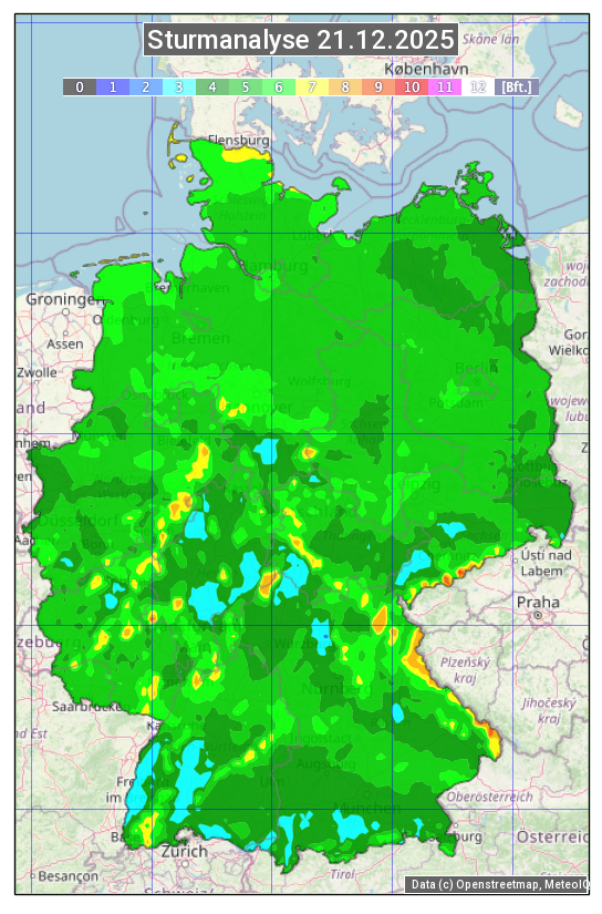 Karte mit Unwetteranalyse