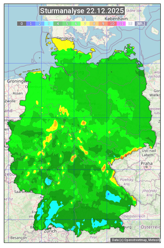 Karte mit Unwetteranalyse