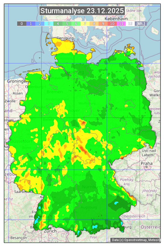 Karte mit Unwetteranalyse