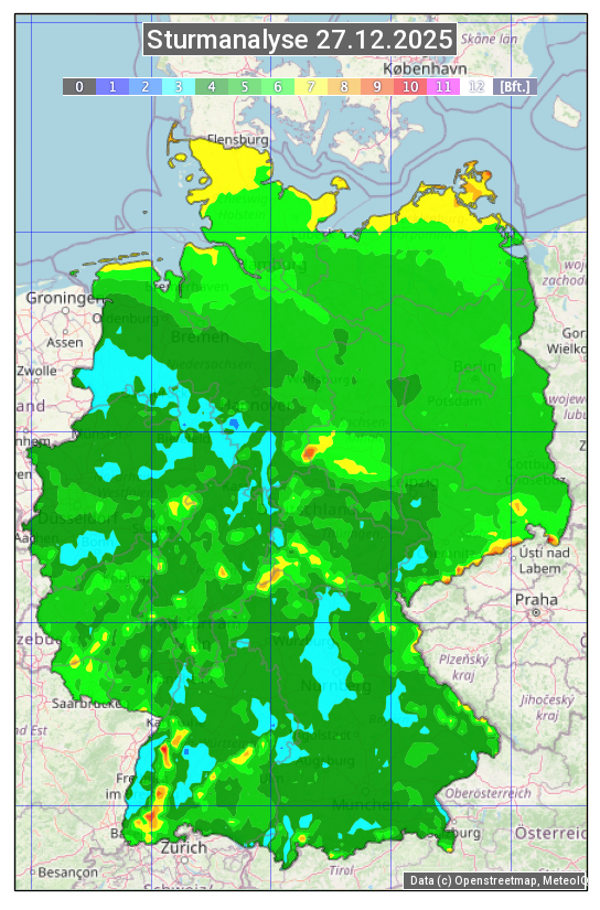 Karte mit Unwetteranalyse