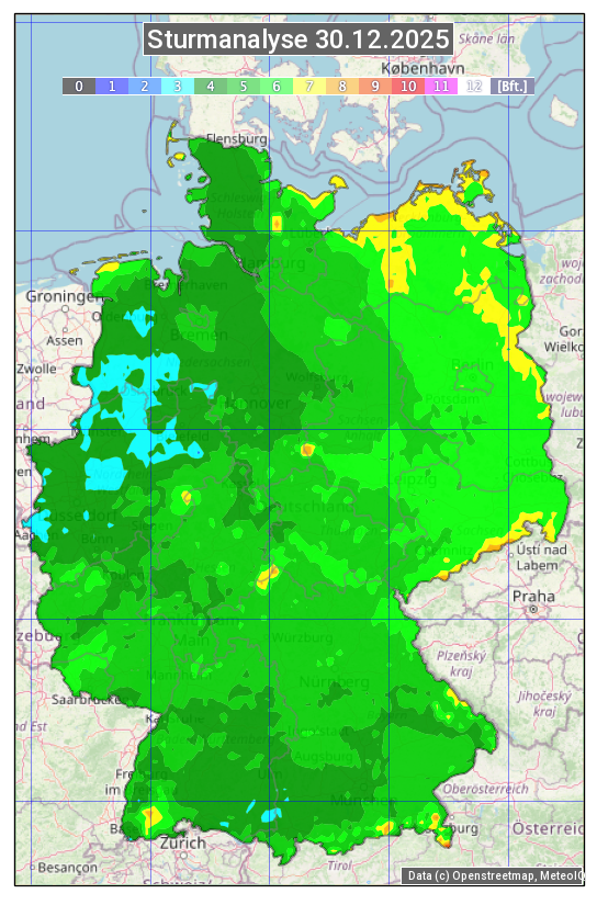 Karte mit Unwetteranalyse