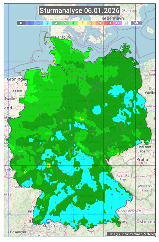 Karte mit Unwetteranalyse