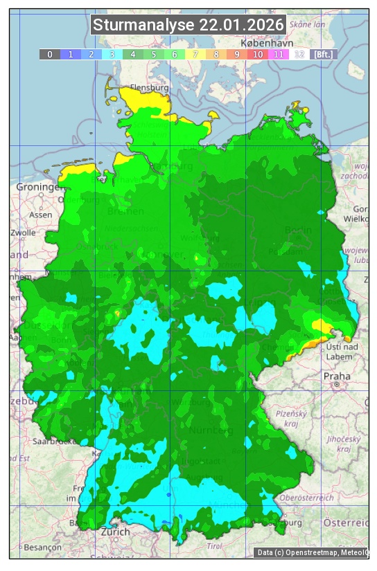 Karte mit Unwetteranalyse