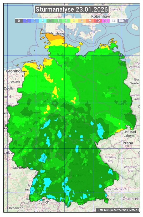 Karte mit Unwetteranalyse