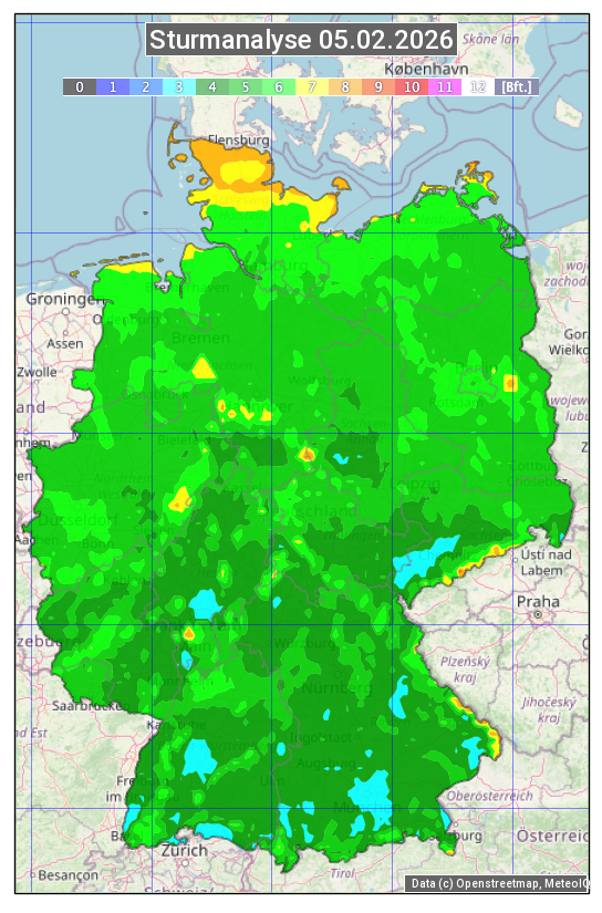 Karte mit Unwetteranalyse