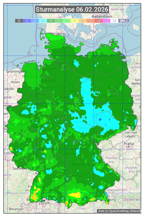 Karte mit Unwetteranalyse