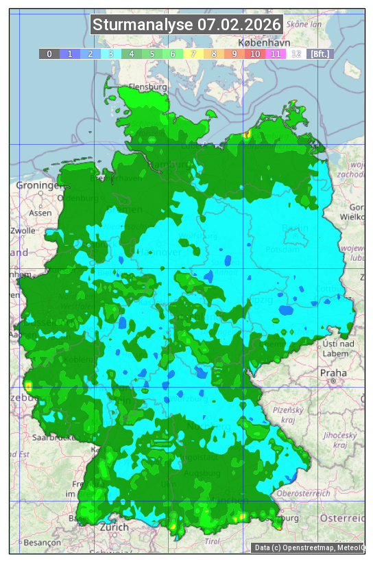 Karte mit Unwetteranalyse