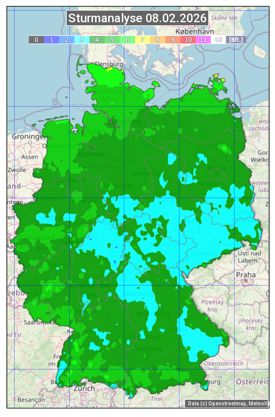 Karte mit Unwetteranalyse