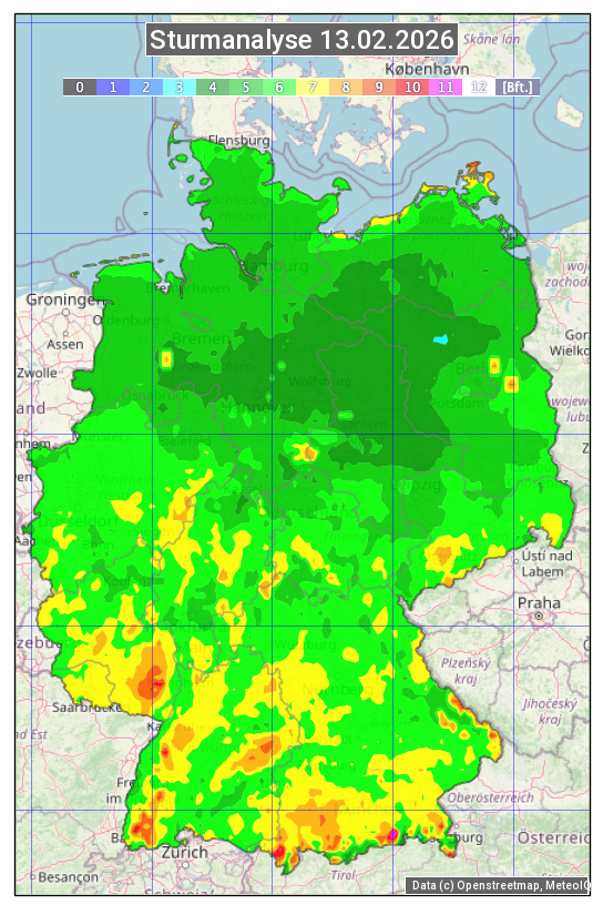 Karte mit Unwetteranalyse
