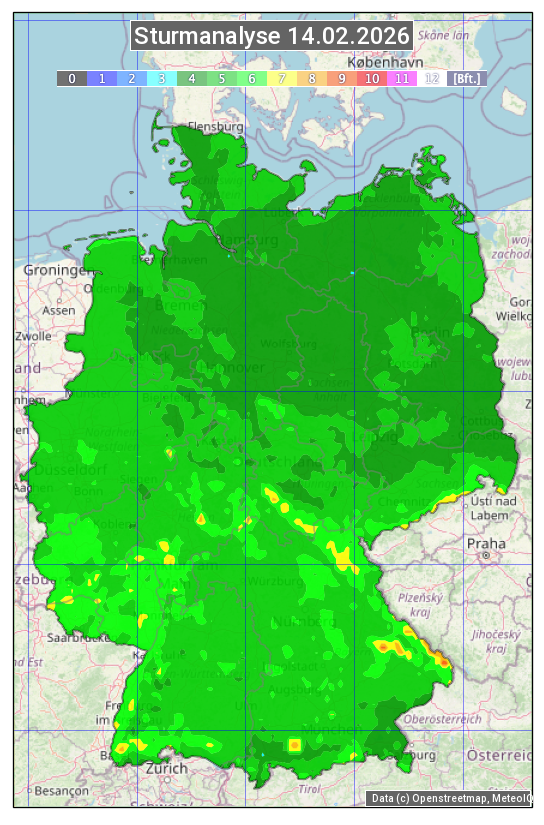 Karte mit Unwetteranalyse