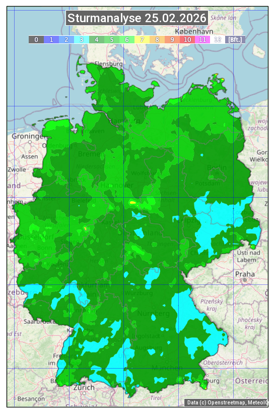 Karte mit Unwetteranalyse